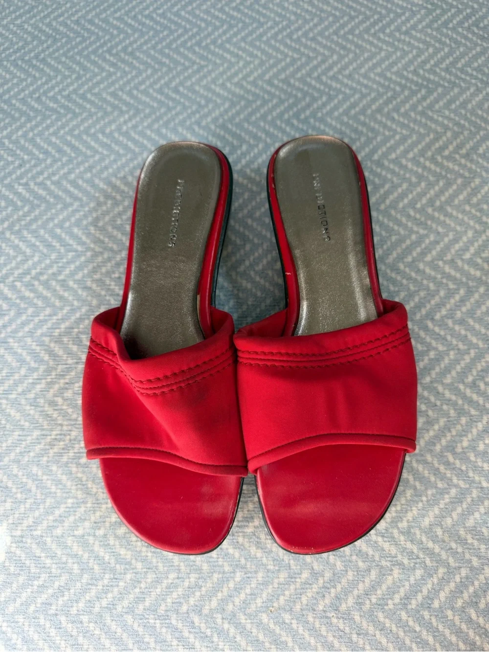 Women's Red Slide Wedge Sandals - Sleek Slip-On Comfort